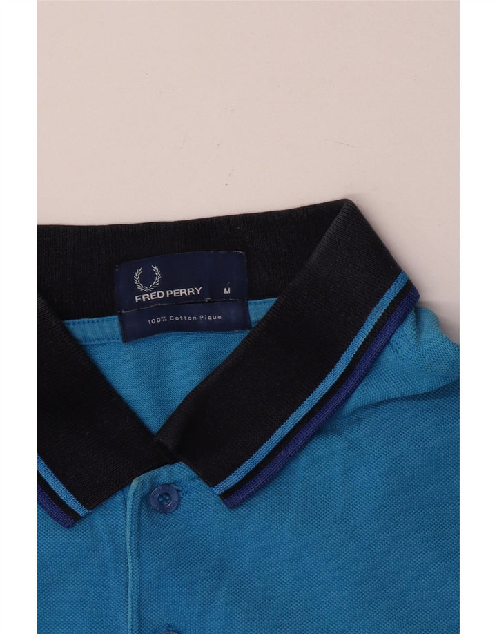 Polo da uomo Fred Perry in cotone blu medio