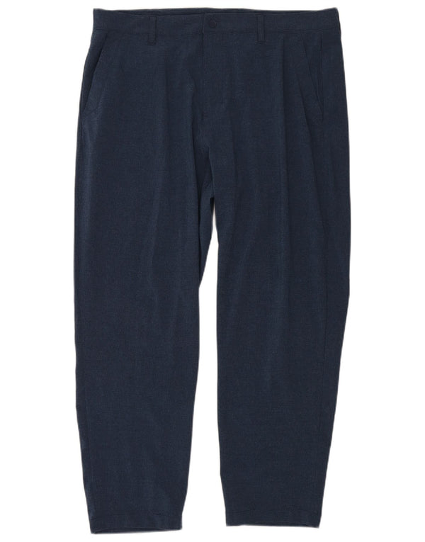 Pantaloni chino dritti da uomo Adidas W36 L28 poliestere blu navy