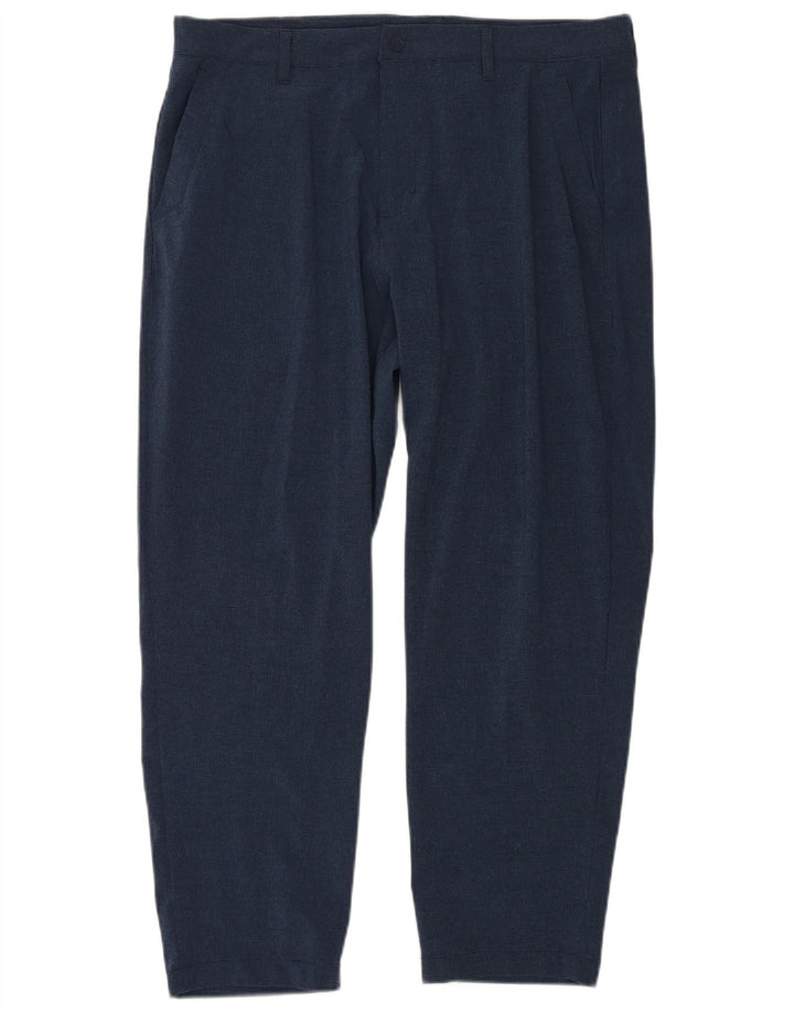 Pantaloni chino dritti da uomo Adidas W36 L28 poliestere blu navy