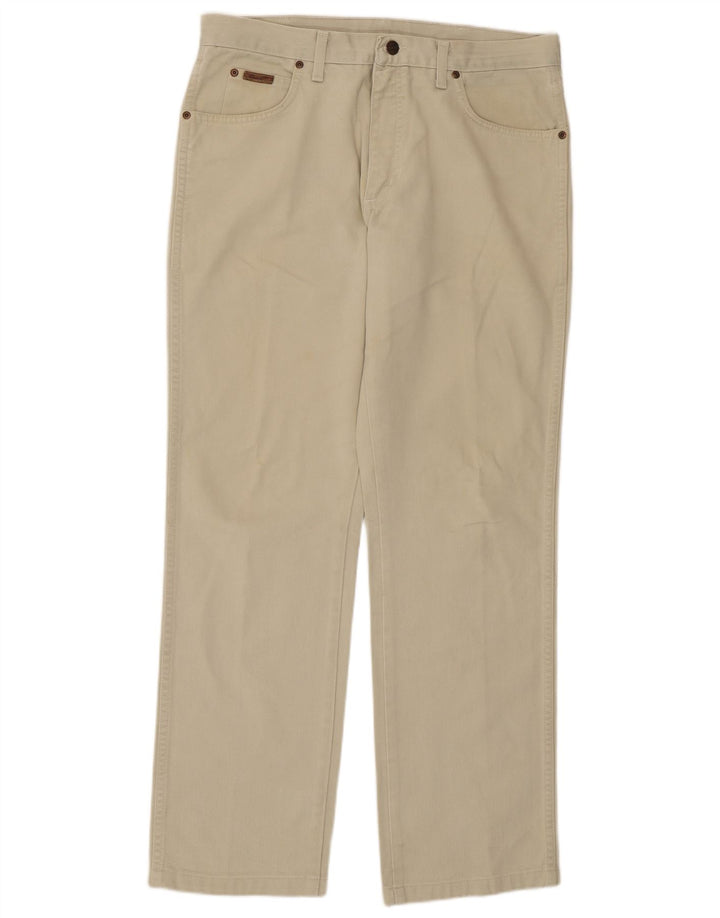 Jeans dritti regolari da uomo Wrangler W34 L31 cotone verde