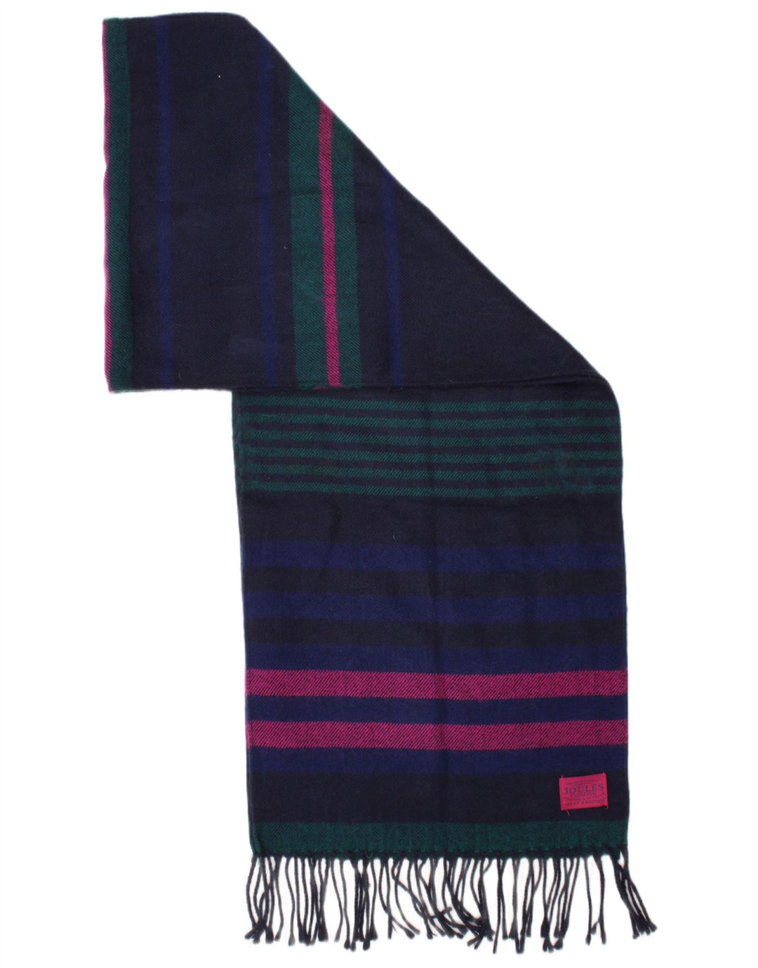 JOULES Womens Rectangle Scarf One Size Navy Blue Striped Classic