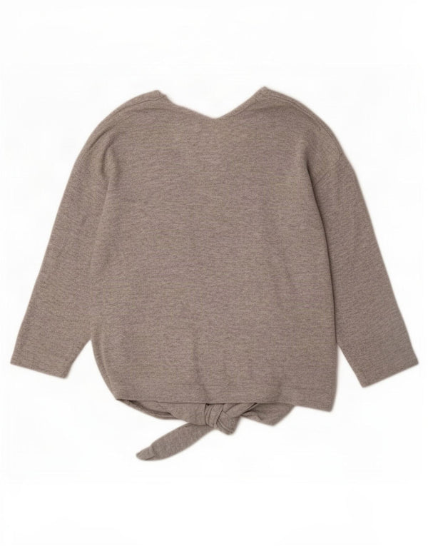 Maglione da donna Marks & Spencer con maniche a 3/4 e scollo a V UK 14 Large Grigio