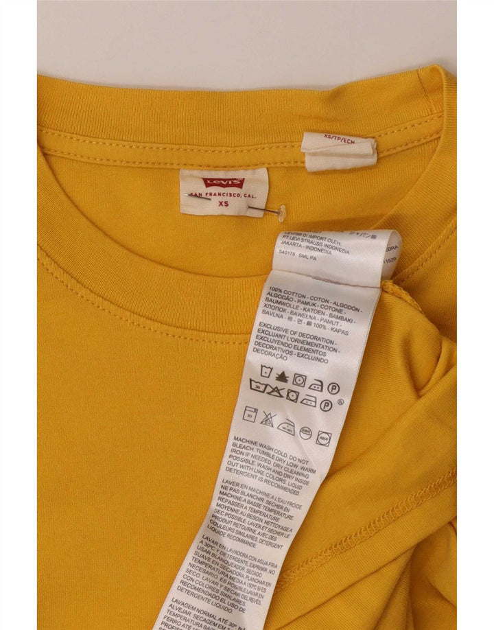 Levi's Top da donna a maniche lunghe UK 6 XS in cotone giallo