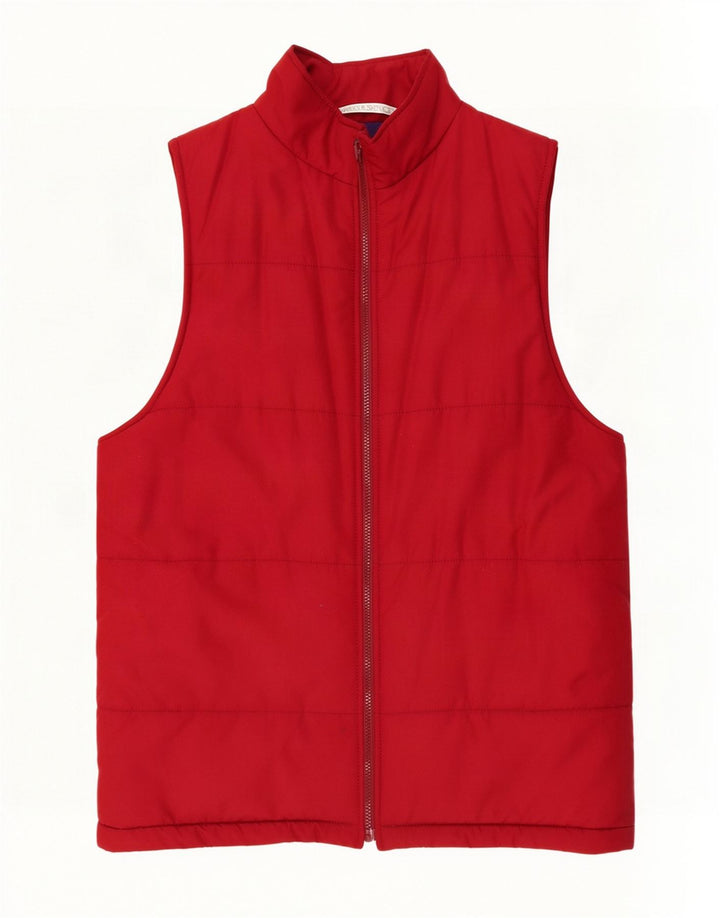 Gilet imbottito Marks & Spencer da donna St. Michael UK 8 piccolo poliestere rosso