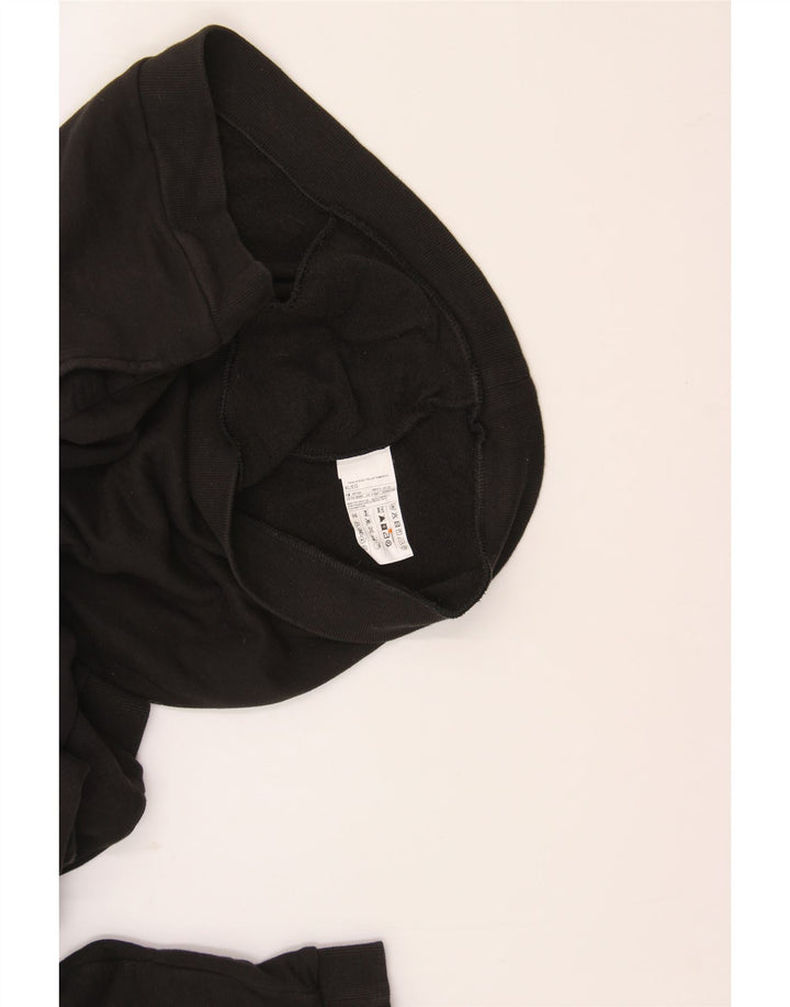 BENETTON Mens Zip Neck Sweatshirt Jumper XL Black Cotton Vintage Benetton and Second-Hand Benetton from Messina Hembry 