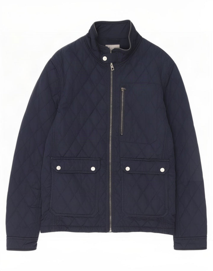 Giacca trapuntata da uomo Zara UK 40 grande in poliestere blu navy