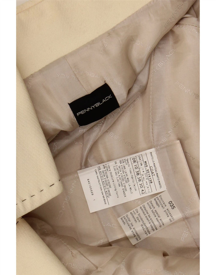 PENNY BLACK Womens Overcoat UK 10 Small Off White Wool Vintage Penny Black and Second-Hand Penny Black from Messina Hembry 