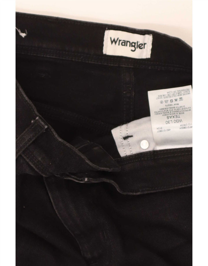 Jeans dritti da uomo Wrangler Texas W30 L30 cotone nero