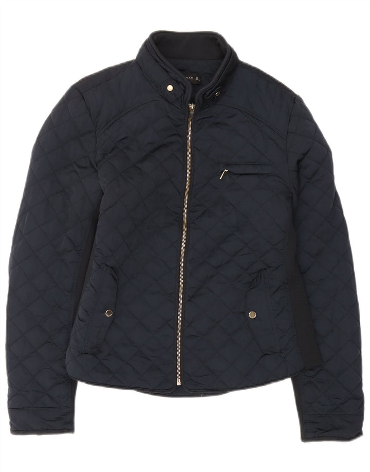 Giacca trapuntata da donna Zara UK 14 grande blu navy