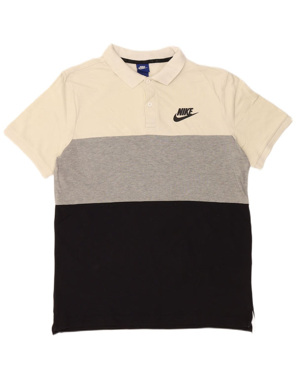 Polo NIKE da uomo grande in cotone color block multicolore