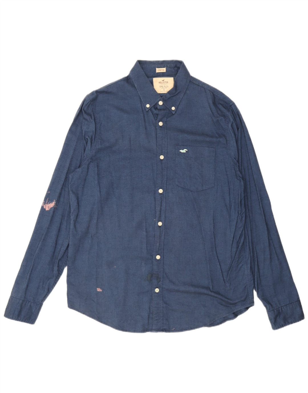 Camicia Hollister da uomo XL in cotone blu