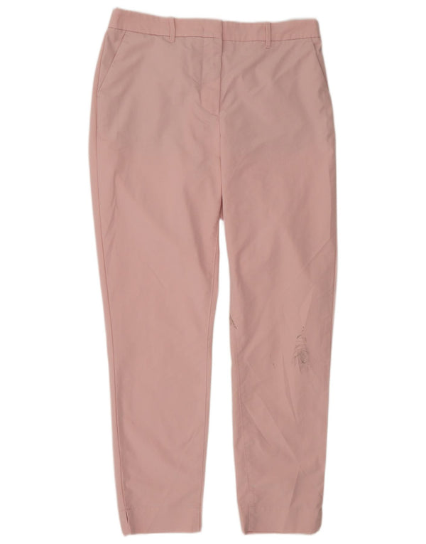 Pantaloni chino a vita alta da donna Marks & Spencer UK 12 Medium W30 L30 Rosa