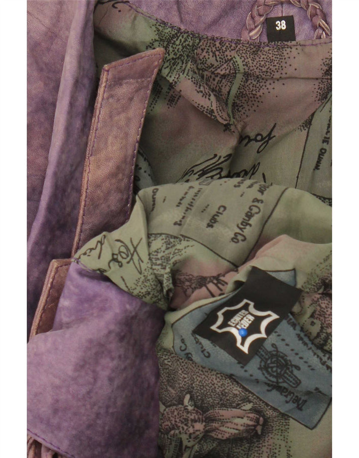 Giacca vintage in pelle scamosciata da donna EU 38 in pelle viola media