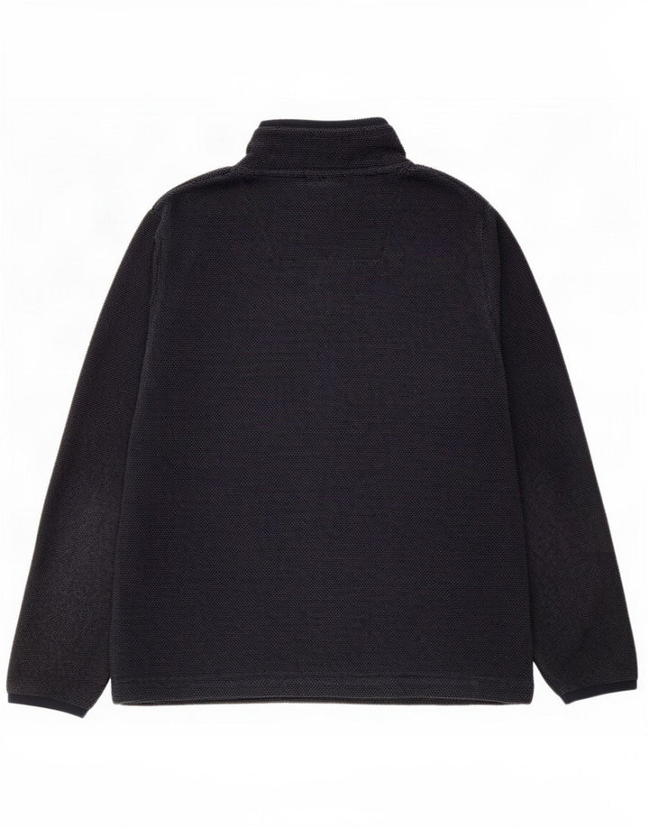 Felpa da uomo con collo con zip Weird Fish, maglione XL, poliestere blu navy