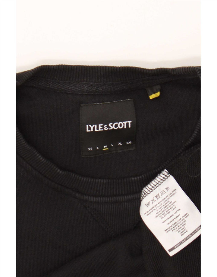 Lyle & Scott Felpa da uomo Maglione medio cotone nero