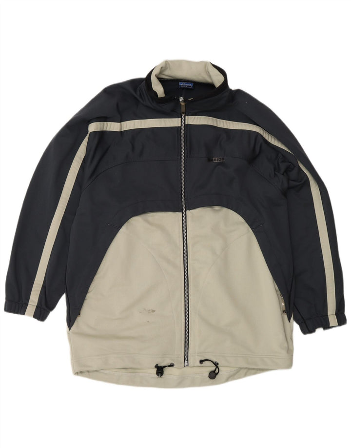 Giacca da ginnastica da uomo Asics, grande, in poliestere color block blu navy