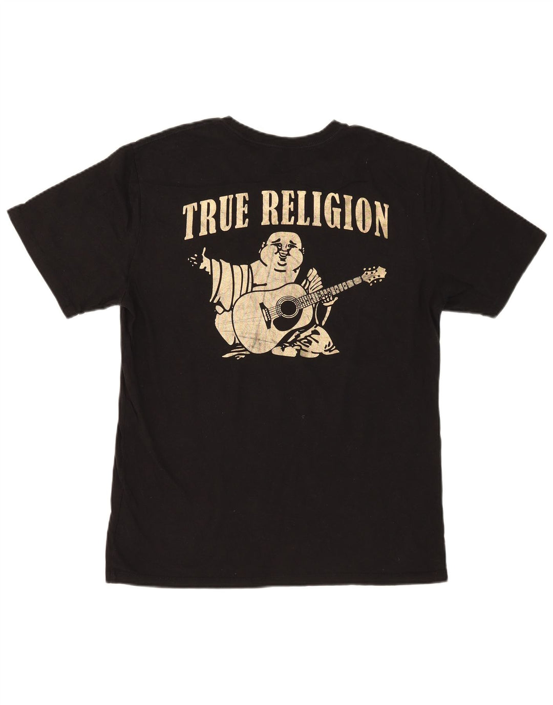 T-shirt grafica da uomo True Religion Top grande in cotone nero