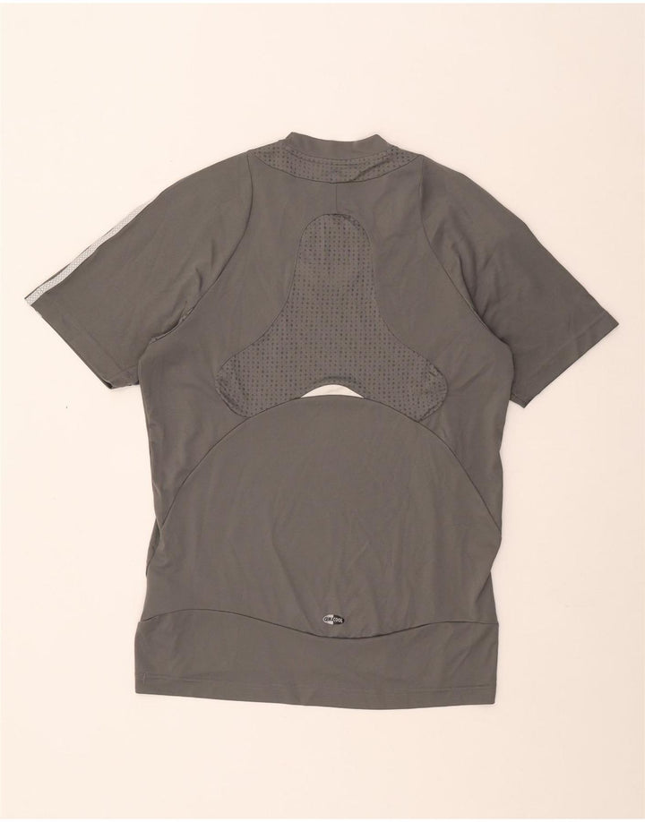 T-shirt Adidas Climacool da uomo Top piccola in poliestere color block grigio