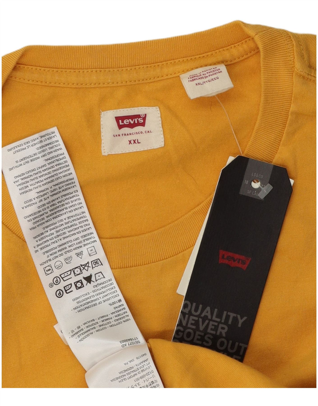 T-shirt da uomo Levi's Top 2XL in cotone giallo