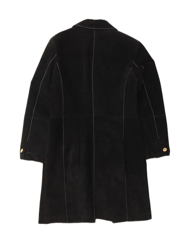 Soprabito in pelle scamosciata da donna VINTAGE UK 12 in pelle nera media