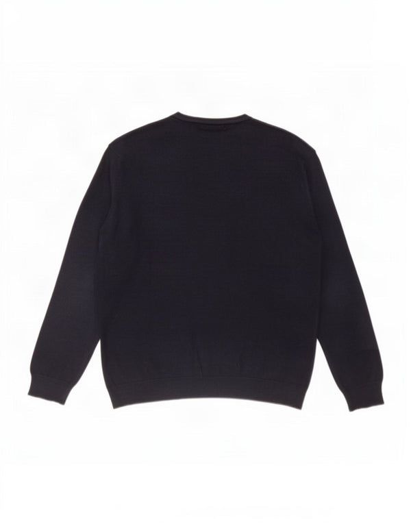 Gant Maglione da uomo con scollo a V XL in cotone blu navy