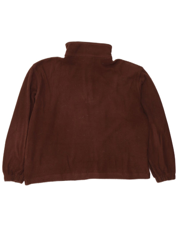 ELLESSE Maglione in pile oversize da donna con collo e zip UK 12 Marrone medio