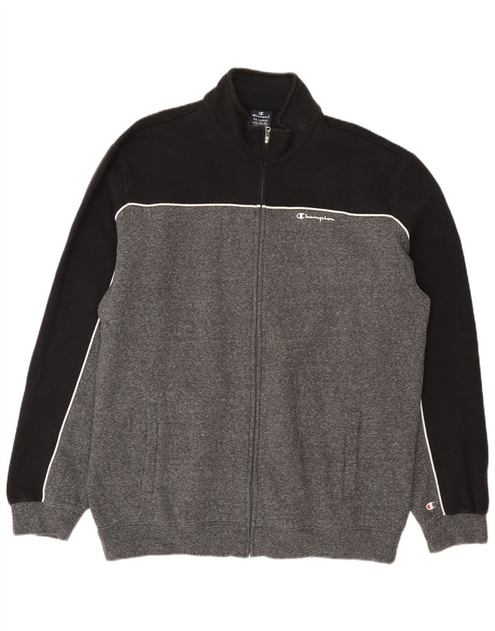 Giacca da tuta da uomo Champion 3XL in cotone color block grigio