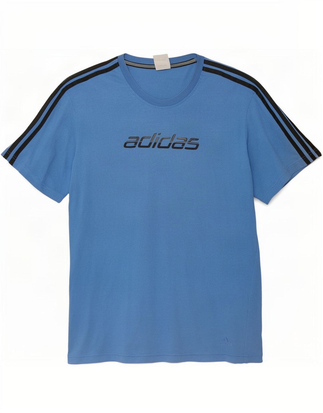 T-shirt grafica da uomo Adidas Top grande in cotone blu