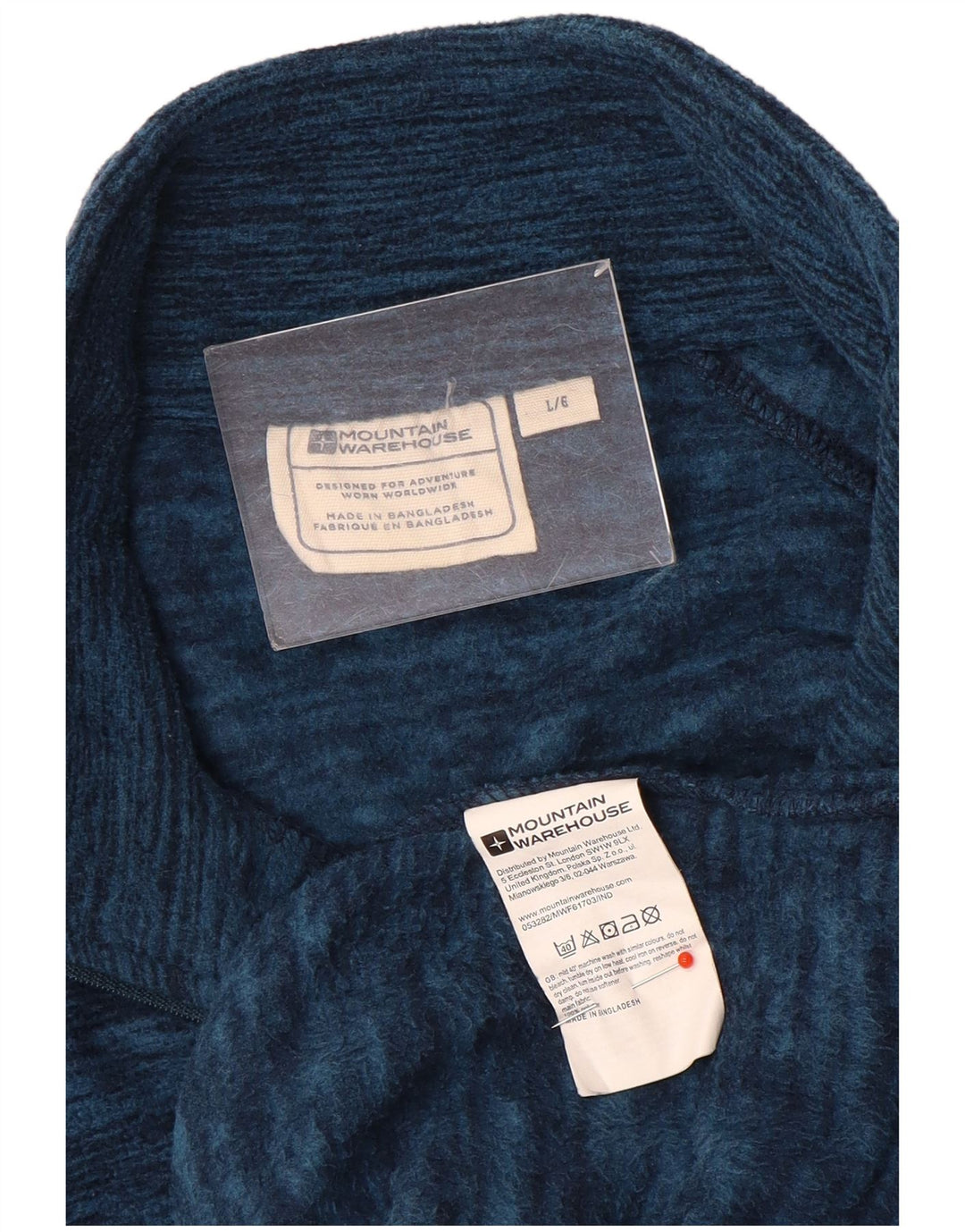 Mountain Warehouse Maglione in pile da uomo con collo con zip, grande poliestere chiazzato blu