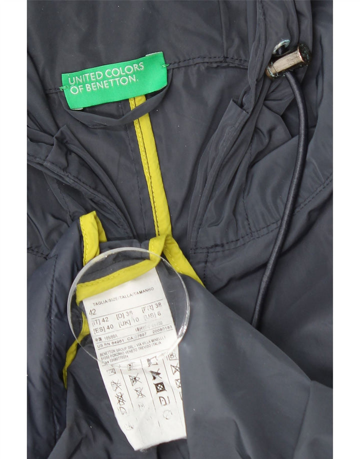 Impermeabile con cappuccio da donna BENETTON UK 10 piccolo poliestere blu navy