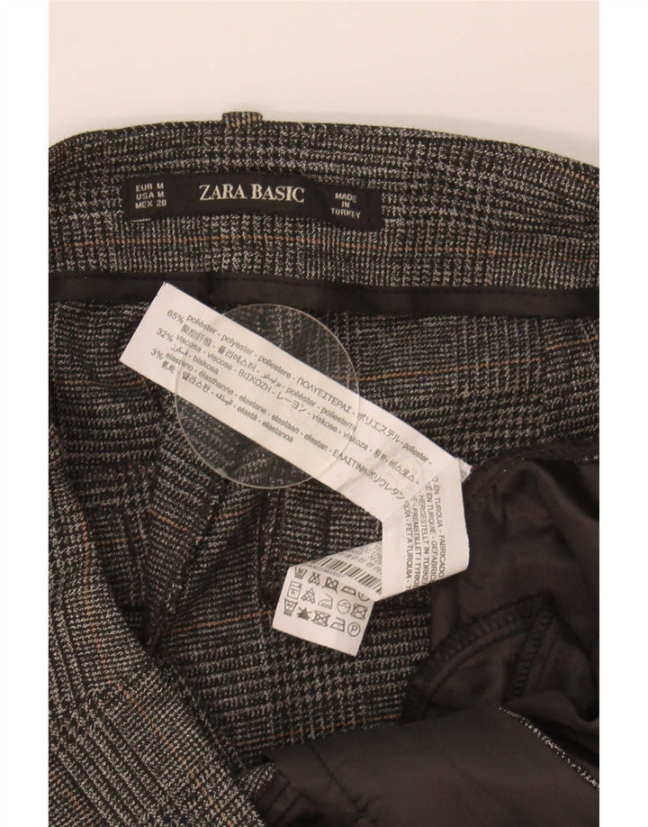 Pantaloni chino slim da donna Zara medi W28 L27 poliestere pied de poule grigio