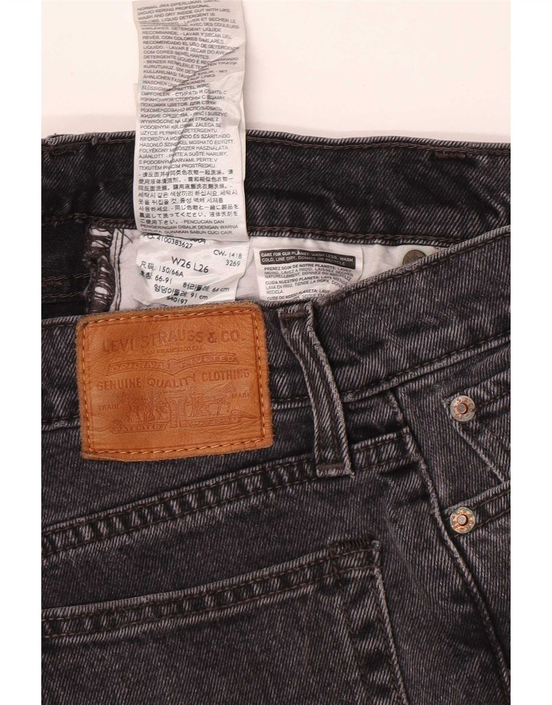 Jeans dritti Wedgie da donna Levi's W26 L26 cotone grigio