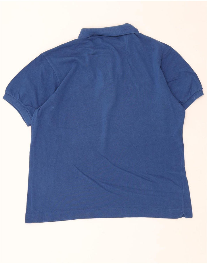 LACOSTE Mens Polo Shirt Size 4 Medium Blue Cotton