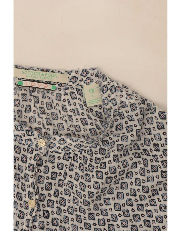 Camicetta camicia oversize da donna Scotch & Soda US 1 XS Blu geometrica