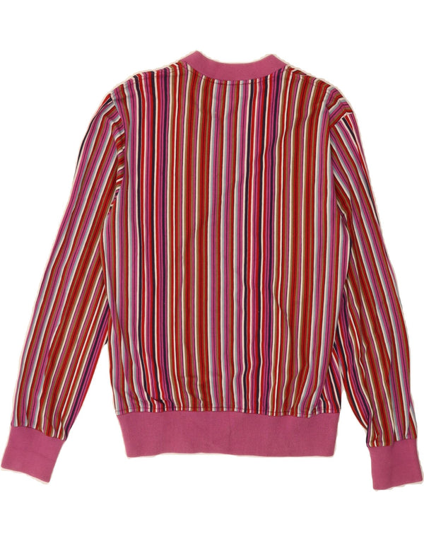 ETRO Womens V-Neck Jumper Sweater UK 14 Medium Multicoloured Striped