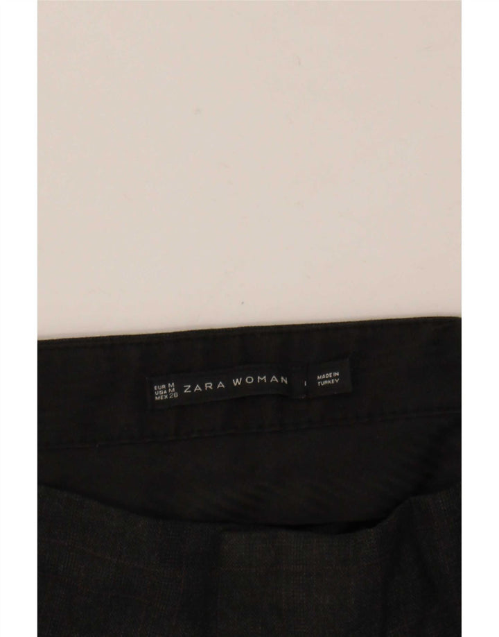 Pantaloni corti con pegging da donna Zara medi W28 L26 a quadri grigi