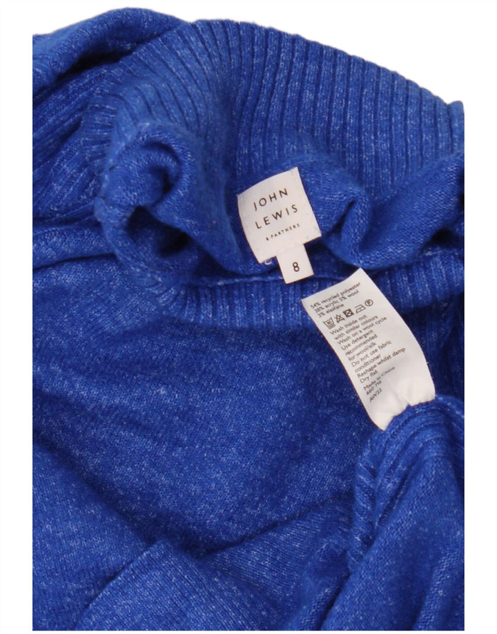 Maglione oversize da donna John Lewis con collo dolcevita UK 8 piccolo blu
