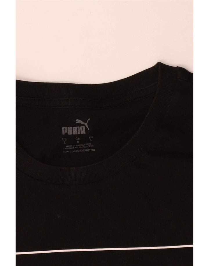 T-shirt grafica da uomo Puma Top grande in cotone nero