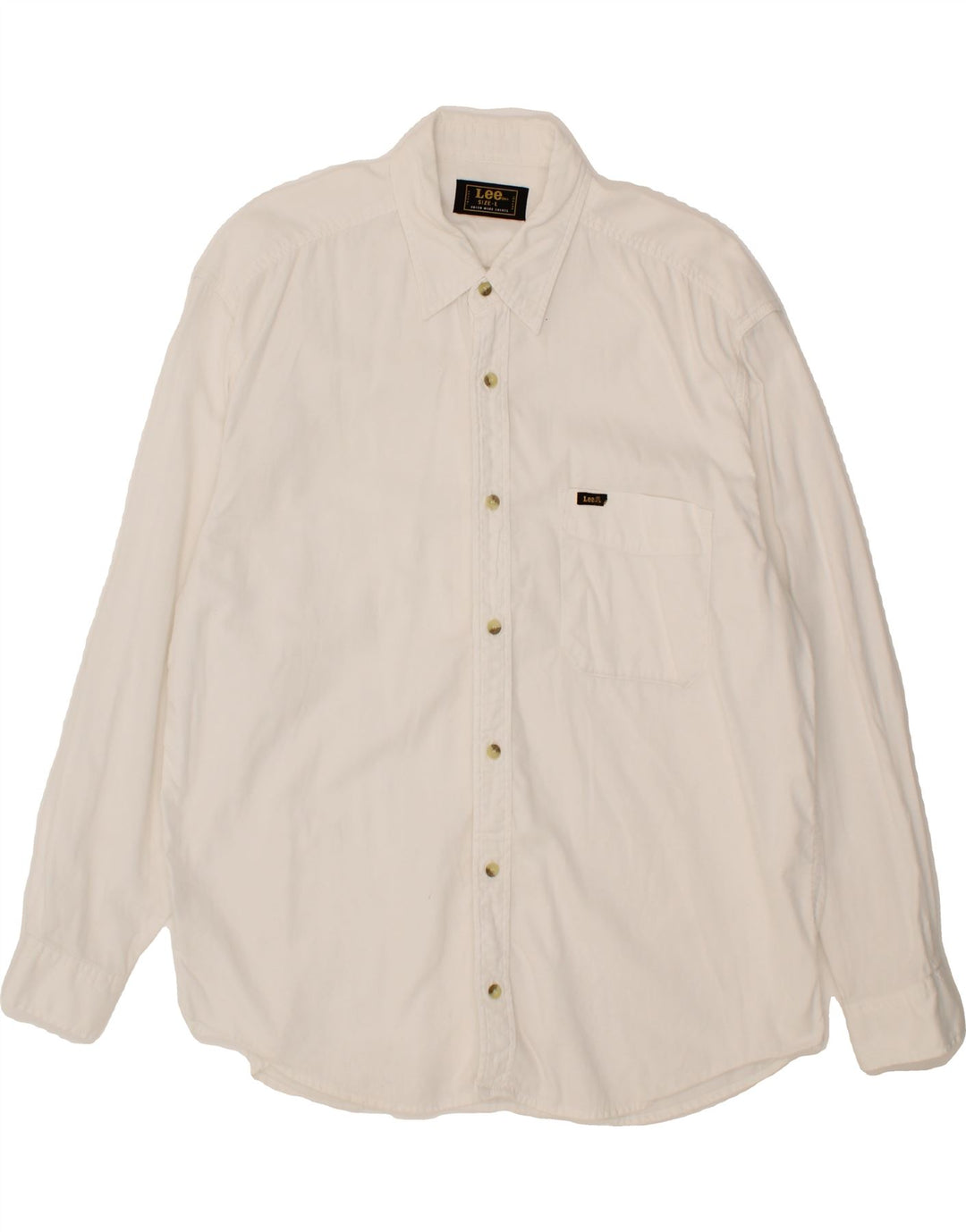 LEE Mens Shirt Large White Cotton Vintage Lee and Second-Hand Lee from Messina Hembry 