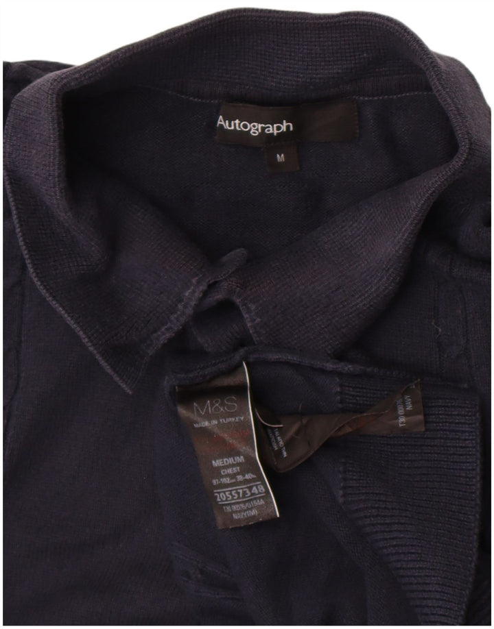 Marks & Spencer Maglione da uomo con collo alto autografo blu navy medio