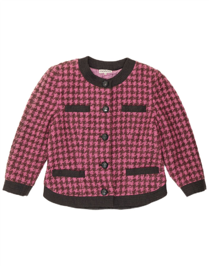 Giacca blazer da donna con maniche a 3/4 Modyva IT 44 pied de poule rosa medio