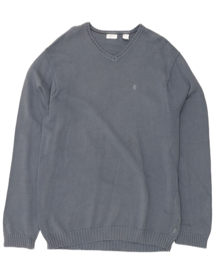 Maglione da uomo con scollo a V IZOD XL in cotone blu