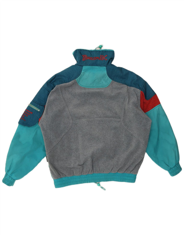 Giacca in pile da uomo Brunik Anorak UK 40 Large Blu Colourblock Poliestere