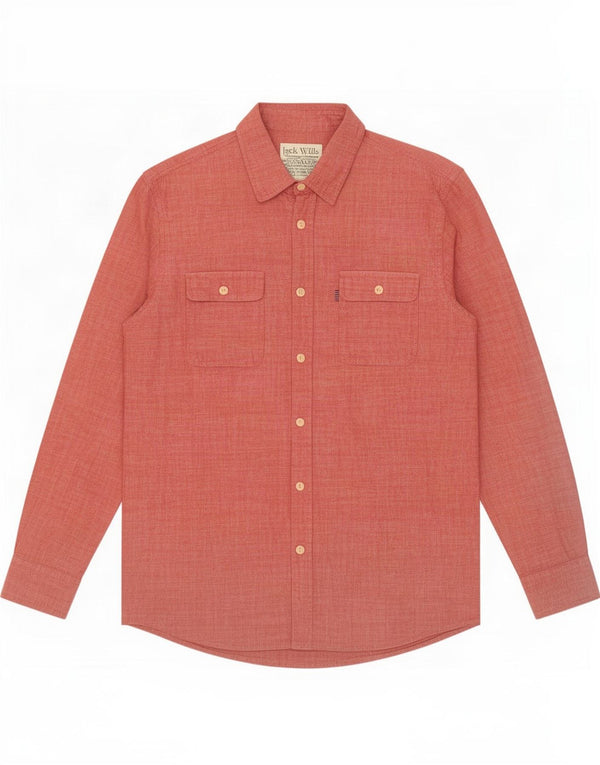 Camicia da uomo Jack Wills in cotone rosso medio