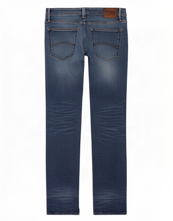 Jeans slim invecchiati da uomo Tommy Hilfiger W34 L34 cotone blu