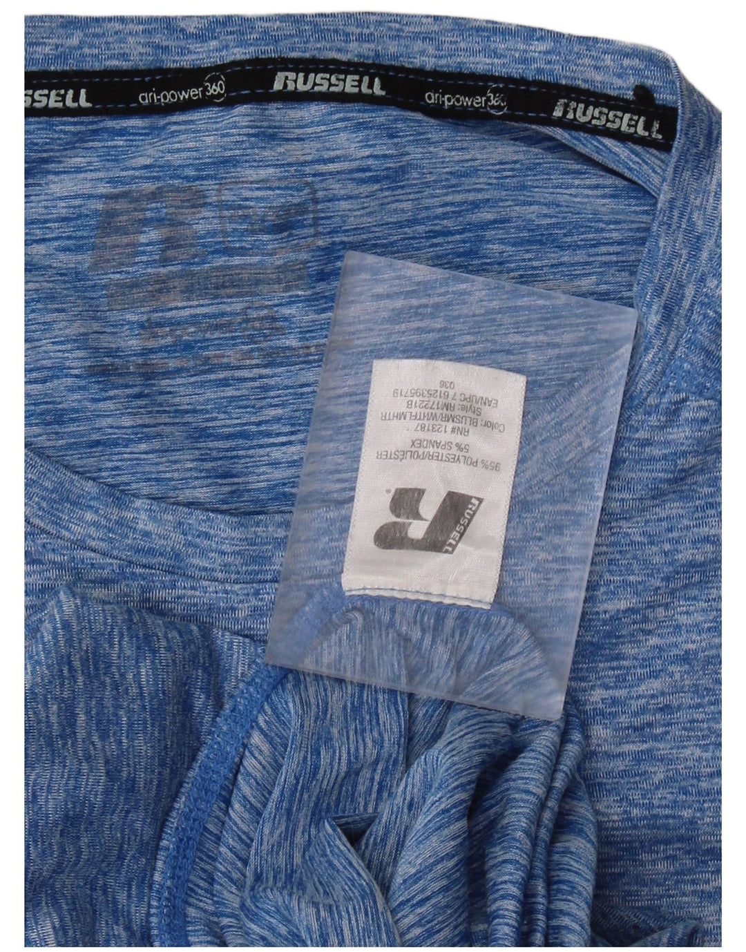 T-shirt da uomo Russell Athletic Top 2XL poliestere chiazzato blu