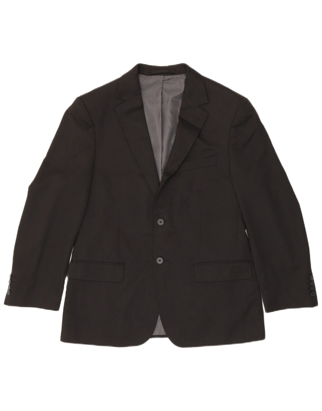 Giacca blazer corta da uomo Marks & Spencer a 2 bottoni UK 40 media nera