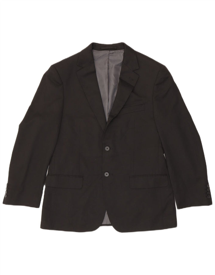 Giacca blazer corta da uomo Marks & Spencer a 2 bottoni UK 40 media nera