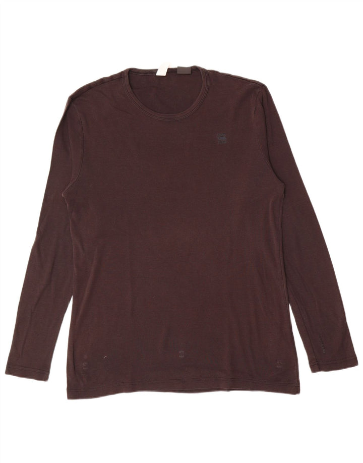 Maglia da uomo G-Star a maniche lunghe XL in cotone marrone