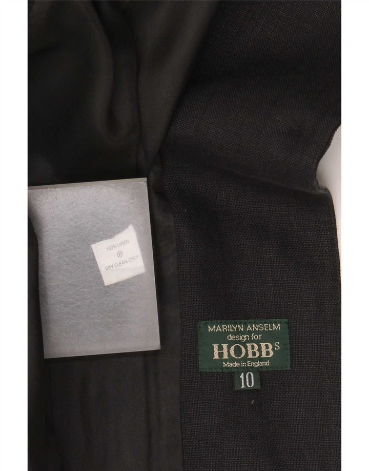 Giacca blazer da donna a 1 bottone Hobbs UK 10 piccola in lino nero